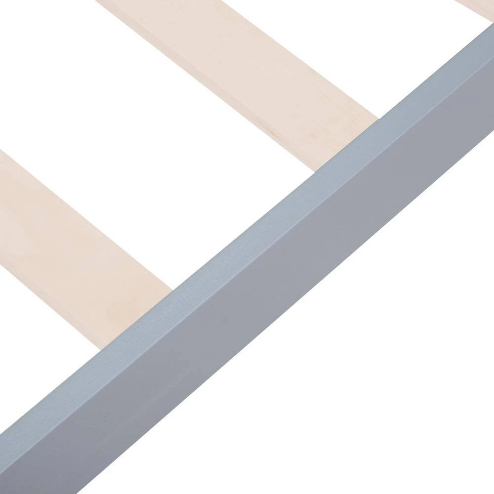 80.6 in. W Gray Twin Frame Platform Bed by JASMODER 4 80.6 in. W Gray Twin Frame Platform Bed by JASMODER - Image 2