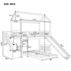 Gray Twin Bunk Bed with 2-Drawers and Slide, House Bed with Slide by JASMODER 15 Gray Twin Bunk Bed with 2-Drawers and Slide, House Bed with Slide by JASMODER -JASMODER Sales Store gray jasmoder platform beds lt000129aae 44 1000