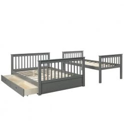 58.27 in. W Gray Full Frame Platform Bed by JASMODER -JASMODER Sales Store gray jasmoder platform beds lt000165aae fa 1000