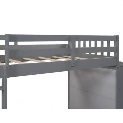 Gray Twin Bunk Bed with 4-Drawers and 3-Shelves by JASMODER -JASMODER Sales Store gray jasmoder platform beds lt000167aae 31 1000