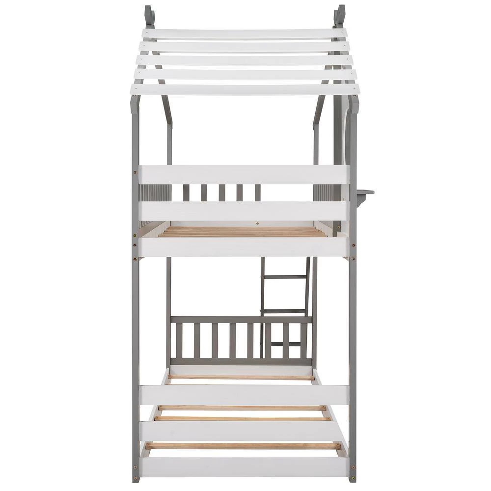 40.5 in. W Gray Twin Frame Platform Bed by JASMODER 6 40.5 in. W Gray Twin Frame Platform Bed by JASMODER - Image 4