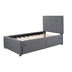 39.3 in. W Gray Twin Frame Platform Bed by JASMODER 14 39.3 in. W Gray Twin Frame Platform Bed by JASMODER -JASMODER Sales Store gray jasmoder platform beds sm000503aae 44 1000