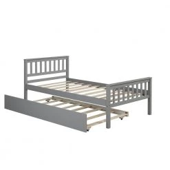 41.75 in. W Gray Twin Frame Platform Bed by JASMODER -JASMODER Sales Store gray jasmoder platform beds w50422210 c3 1000