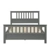 Gray Full Wood Platform Bed with Headboard and Footboard by JASMODER -JASMODER Sales Store gray jasmoder platform beds wf192974aae 64 1000