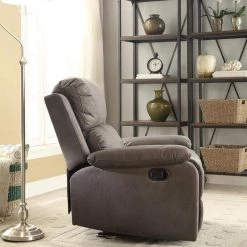 Gray Club Microfiber Sofa Recliner for Bedroom, Living Room, Office by JASMODER -JASMODER Sales Store gray jasmoder recliners 59525 hd fa 1000