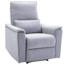 Gray Manual Special Recliner Sofa Chair with Padded Seat Microfiber for Bedroom, Living Room by JASMODER -JASMODER Sales Store gray jasmoder recliners sg000182aaa 4f 1000