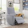 Gray Manual Special Recliner Sofa Chair with Padded Seat Microfiber for Bedroom, Living Room by JASMODER -JASMODER Sales Store gray jasmoder recliners sg000182aaa 64 1000