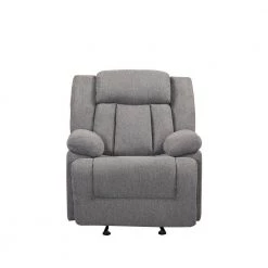 35 in. W Round Arm Linen Adjustable Fabric Recliner Chair Straight Sofa in Gray by JASMODER -JASMODER Sales Store gray jasmoder sofas couches w83436694 fa 1000