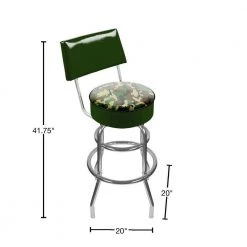 Hunt Camo 30 in. Chrome Swivel Cushioned Bar Stool by Trademark -JASMODER Sales Store green brown trademark bar stools hunt1100 camo 40 1000