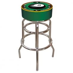 Rack'em 8-Ball 31 in. Chrome Swivel Cushioned Bar Stool by Trademark -JASMODER Sales Store green chrome trademark bar stools 8bl1000 4f 1000