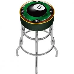 Rack'em 8-Ball 31 in. Chrome Swivel Cushioned Bar Stool by Trademark -JASMODER Sales Store green chrome trademark bar stools 8bl1000 c3 1000