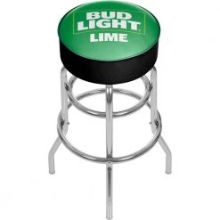 Bud Light Lime 31 in. Chrome Swivel Cushioned Bar Stool by Trademark -JASMODER Sales Store green chrome trademark bar stools ab1000 bllime 31 1000