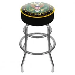 U.S. Army Symbol 31 in. Chrome Padded Swivel Bar Stool by Trademark