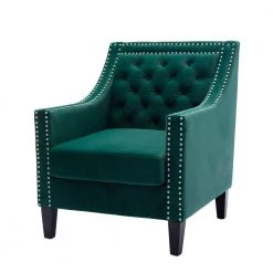 Green Velvet Accent Armchair Velvet Sofa for Home, Office, Commercial Use by JASMODER -JASMODER Sales Store green jasmoder accent chairs w39540009 1f 1000