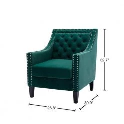 Green Velvet Accent Armchair Velvet Sofa for Home, Office, Commercial Use by JASMODER -JASMODER Sales Store green jasmoder accent chairs w39540009 40 1000