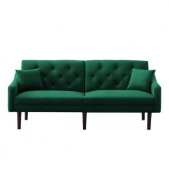 72.8 in. W Slope Arm Velvet Futon Sofa Sleeper with Pillows Included Straight Sofa in Green by JASMODER -JASMODER Sales Store green jasmoder sofas couches w223s01435 44 1000