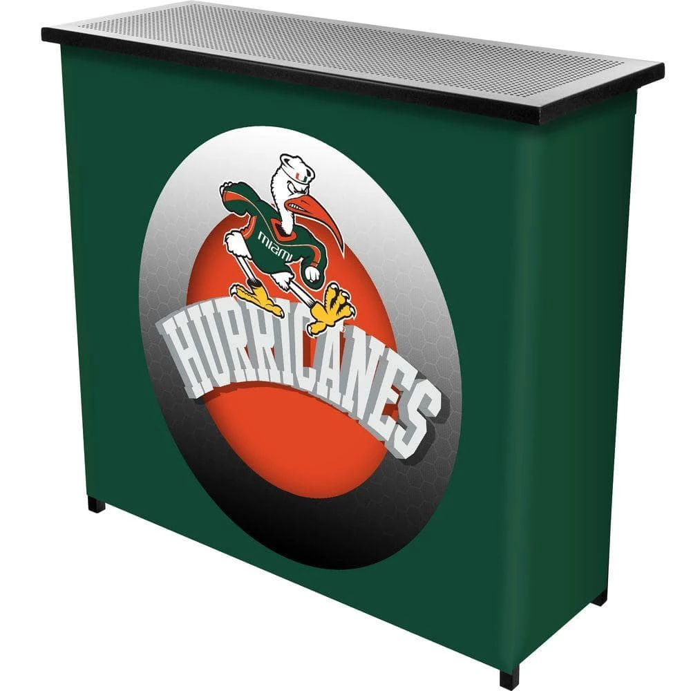 University of Miami Honeycomb 2-Shelf Green Bar with Case by Trademark 3 University of Miami Honeycomb 2-Shelf Green Bar with Case by Trademark