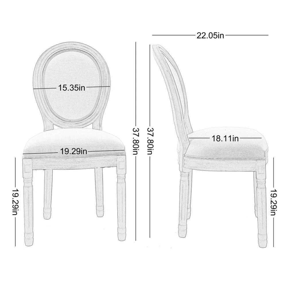 Light Gray Fabric Parsons Chair Set of 2 by JASMODER 9 Light Gray Fabric Parsons Chair Set of 2 by JASMODER - Image 7