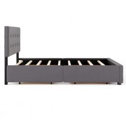 64.5 in. W Light Gray Queen Frame Platform Bed by JASMODER