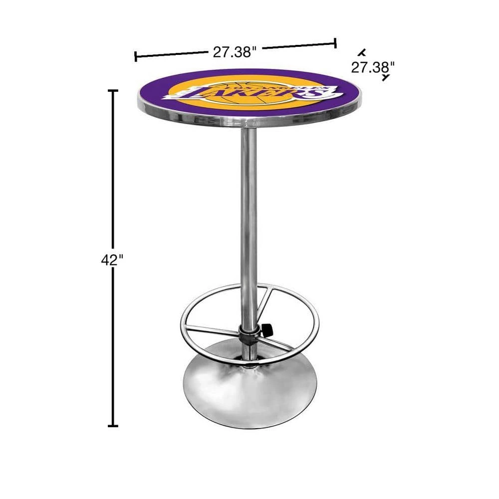 NBA Los Angeles Lakers Chrome Pub/Bar Table by Trademark 4 NBA Los Angeles Lakers Chrome Pub/Bar Table by Trademark - Image 2