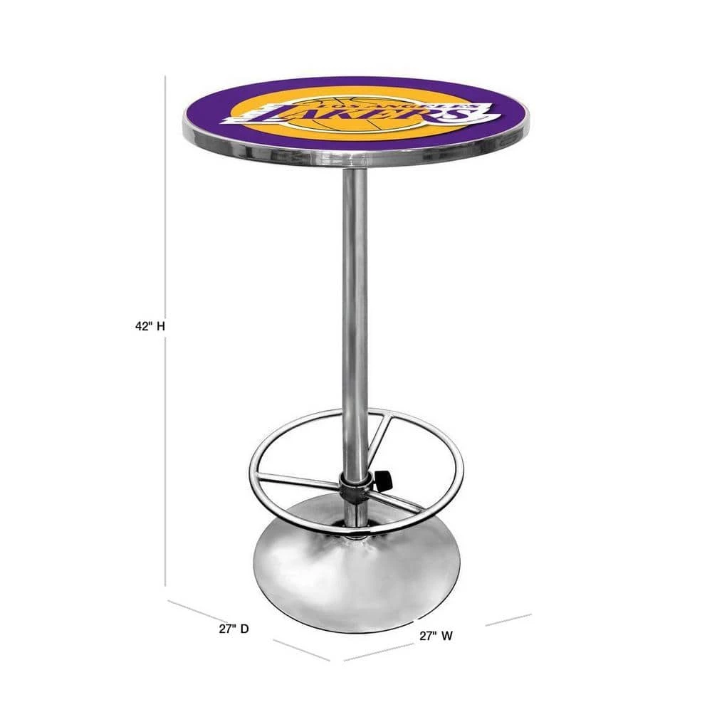 NBA Los Angeles Lakers Chrome Pub/Bar Table by Trademark 6 NBA Los Angeles Lakers Chrome Pub/Bar Table by Trademark - Image 4