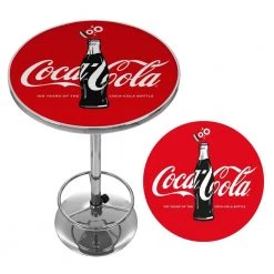 Coca-Cola 100th Anniversary Red Pub/Bar Table by Trademark -JASMODER Sales Store multi colored trademark bar tables coke 2000 v100 c3 1000