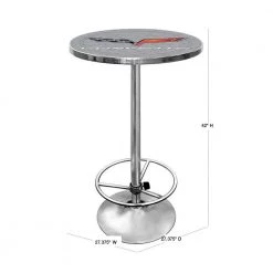 Corvette C6 Chrome Pub/Bar Table by Trademark 5 Corvette C6 Chrome Pub/Bar Table by Trademark -JASMODER Sales Store multi colored trademark bar tables gm2000s c6 cor 40 1000