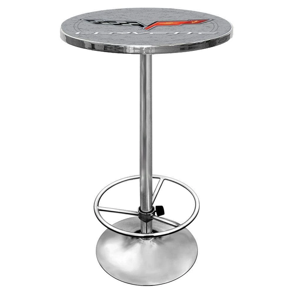 Corvette C6 Chrome Pub/Bar Table by Trademark 3 Corvette C6 Chrome Pub/Bar Table by Trademark