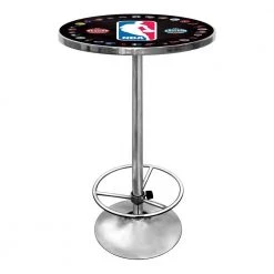 NBA Logo with All Teams Chrome Pub/Bar Table by Trademark