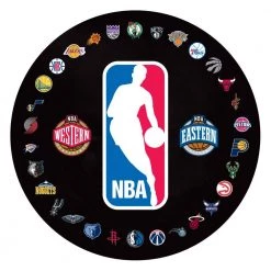 NBA Logo with All Teams Chrome Pub/Bar Table by Trademark -JASMODER Sales Store nba logo black trademark bar tables nba2000 nba c3 1000