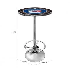 NHL Vintage New York Ranger Chrome Pub/Bar Table by Trademark -JASMODER Sales Store new york rangers black trademark bar tables nhl2000 nyrv d4 1000