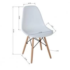 Off White PE Side Chair Set of 6 by JASMODER -JASMODER Sales Store off white jasmoder dining chairs w9030133 44 1000
