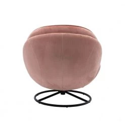 Peach Velvet Swivel and Tufted Barrel Chair with Ottoman Set by JASMODER -JASMODER Sales Store peach jasmoder accent chairs w67628188 1f 1000