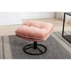 Peach Velvet Swivel and Tufted Barrel Chair with Ottoman Set by JASMODER -JASMODER Sales Store peach jasmoder accent chairs w67628188 44 1000