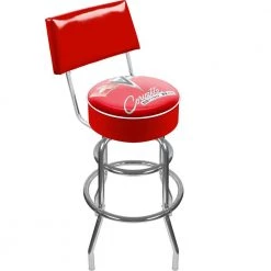 Corvette C2 30 in. Chrome Swivel Cushioned Bar Stool by Trademark