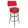 Corvette C6 30 in. Chrome Swivel Cushioned Bar Stool by Trademark