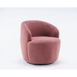 Red Teddy fabric swivel accent armchair by JASMODER -JASMODER Sales Store red jasmoder accent chairs w52747505 1f 1000