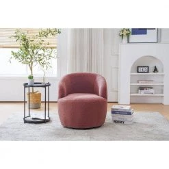 Red Teddy fabric swivel accent armchair by JASMODER -JASMODER Sales Store red jasmoder accent chairs w52747505 4f 1000