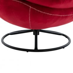 Red Velvet Swivel and Tufted Barrel Chair with Ottoman Set by JASMODER -JASMODER Sales Store red jasmoder accent chairs w67641176 1f 1000