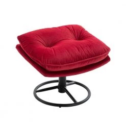 Red Velvet Swivel and Tufted Barrel Chair with Ottoman Set by JASMODER -JASMODER Sales Store red jasmoder accent chairs w67641176 c3 1000