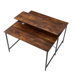 47.2 in. Rich Brown Computer Desk with Shelving by JASMODER -JASMODER Sales Store rich brown jasmoder computer desks wf198003aat 76 1000