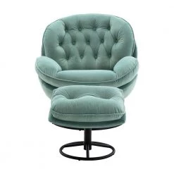 Teal Velvet Swivel and Tufted Barrel Chair with Ottoman Set by JASMODER 16 Teal Velvet Swivel and Tufted Barrel Chair with Ottoman Set by JASMODER -JASMODER Sales Store teal jasmoder accent chairs w67641180 44 1000