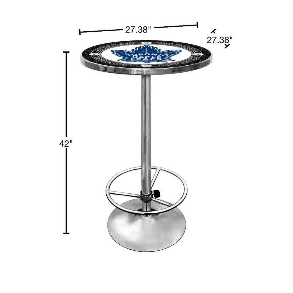 NHL Toronto Maple Leafs Chrome Pub/Bar Table by Trademark 4 NHL Toronto Maple Leafs Chrome Pub/Bar Table by Trademark - Image 2