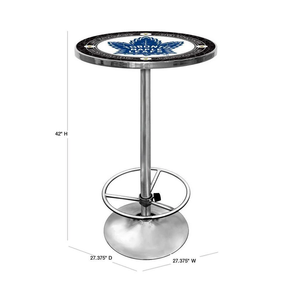 NHL Toronto Maple Leafs Chrome Pub/Bar Table by Trademark 6 NHL Toronto Maple Leafs Chrome Pub/Bar Table by Trademark - Image 4