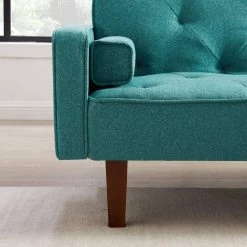 75 in. W Square Arm Polyester Turquoise with Pillow Straight Sofa in Blue by JASMODER -JASMODER Sales Store turquoise jasmoder sofas couches w68329828 1f 1000