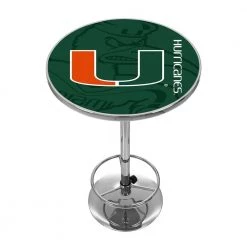 University of Miami Fade Chrome Pub/Bar Table by Trademark