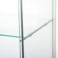 White Glass Cabinet Display Case 4 Shelves with Door, Floor Standing Bookshelf for Living Room Bedroom Office by JASMODER -JASMODER Sales Store white jasmoder display cabinets w66227718 76 1000