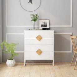 4-Drawer White Wood Dresser (36.22 in. x 31.77 in. x 15.74 in.) by JASMODER 16 4-Drawer White Wood Dresser (36.22 in. x 31.77 in. x 15.74 in.) by JASMODER -JASMODER Sales Store white jasmoder dressers w28233441 44 1000