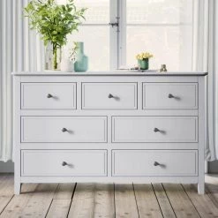 7-Drawer White Wood Dresser (30.1 in. x 48.4 in. x 15.4 in.) by JASMODER -JASMODER Sales Store white jasmoder dressers wf288862aaw 31 1000