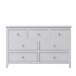 7-Drawer White Wood Dresser (30.1 in. x 48.4 in. x 15.4 in.) by JASMODER